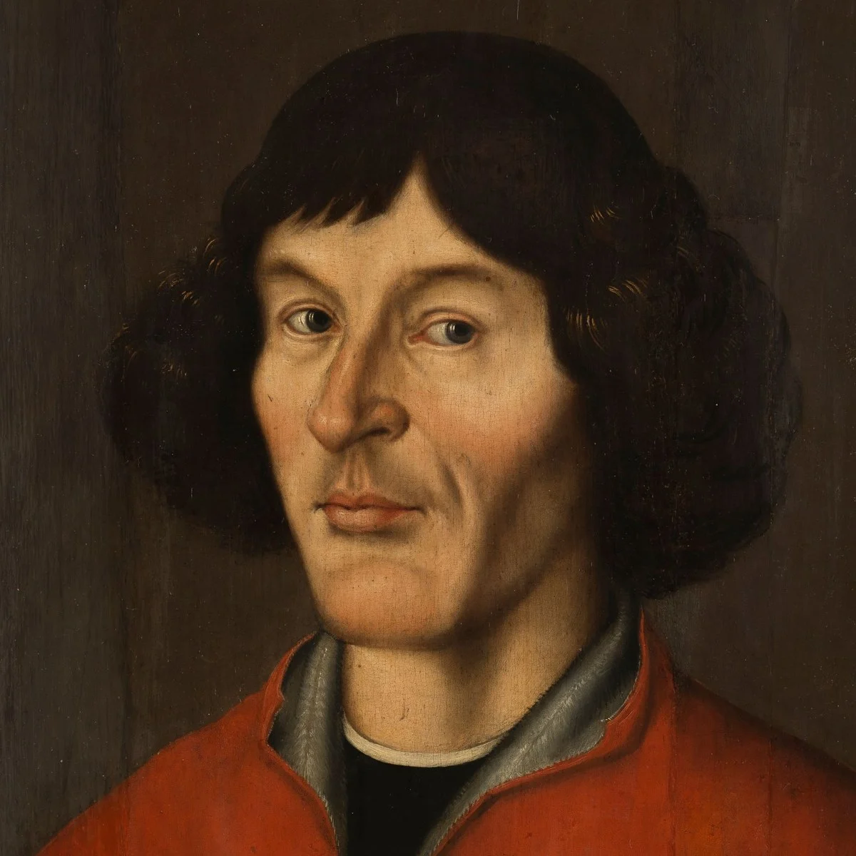 Portret Mikołaja Kopernika w czerwonym stroju, obraz z ok. 1580 roku z ratusza w Toruniu